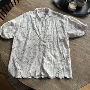 Anthropologie White Eyelet coverup